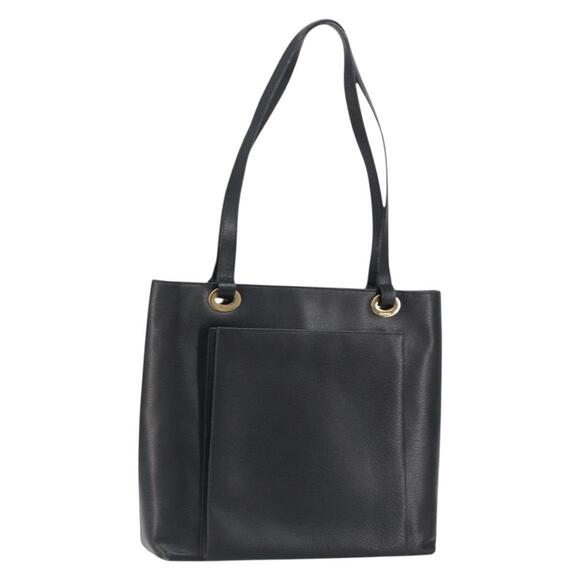 GUCCI Tote Bag Leather Black Gold 002 1817 0336 Auth ep12099